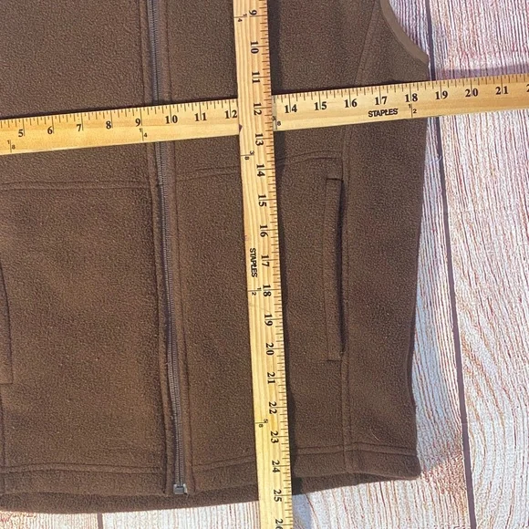 REI Polartec Fleece Vest Men’s Small Brown Full Zip Outdoor Hiking - Picture 8 of 10